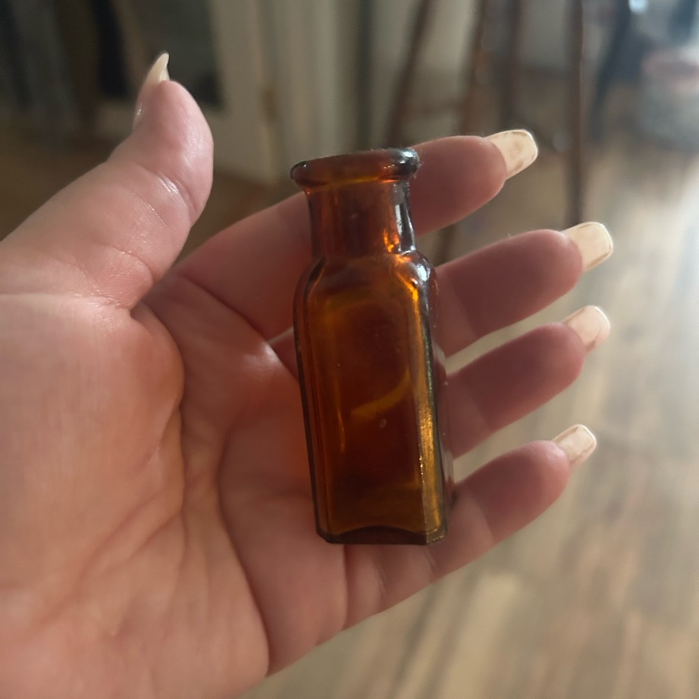 Amber Glass Decorative Bottle